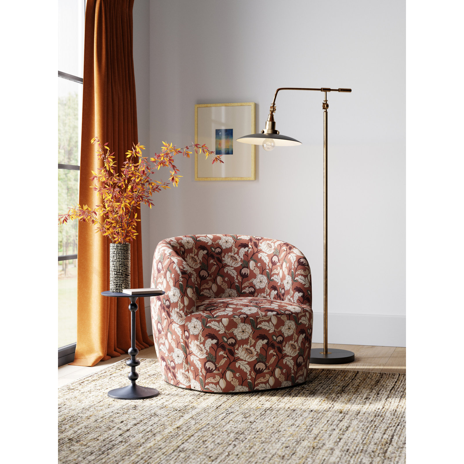 Johanna 65'' Swing Arm Floor Lamp