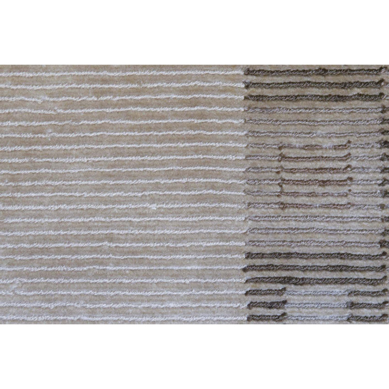 Tapis beige noué à la main de haute qualité