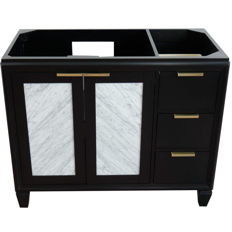 Base de meuble-lavabo simple 42 po avec miroir Schreck, Noir