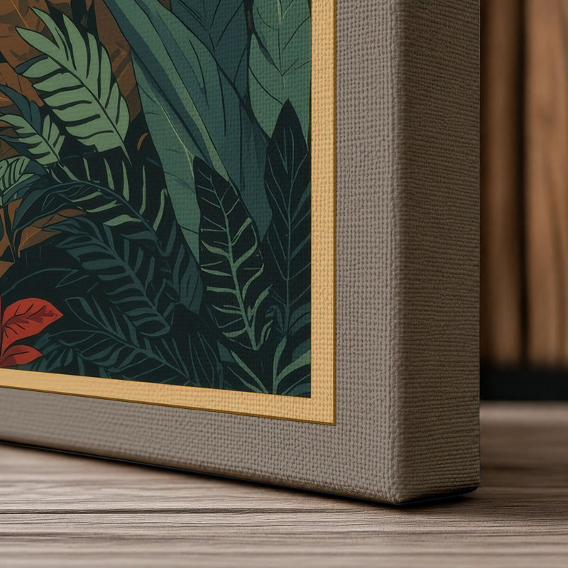 Jungle Canopy Tropical - Wrapped Canvas, 30x20 - 76.2 x 50.8 cm, Taupe Border