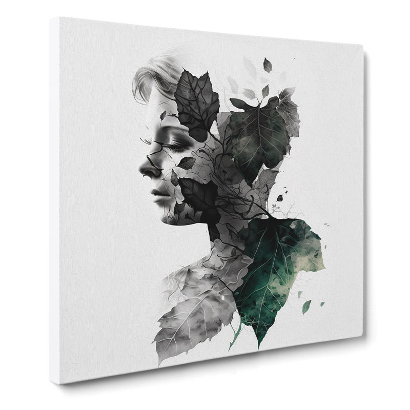 Ivy Leaf Double Exposure - Wrapped Canvas