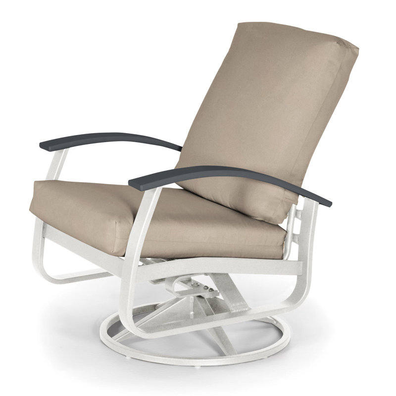 Belle Isle Outdoor Swivel Lounge Chair, Canvas Navy Sunbrella® Canvas, Classic Graphite P30, Textured Snow