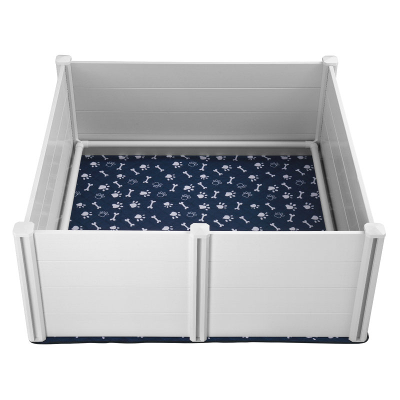 Tapis de protection pour chien en PVC avec rails pour chien et chiots, H 10 po x L 57 po x P 16 po