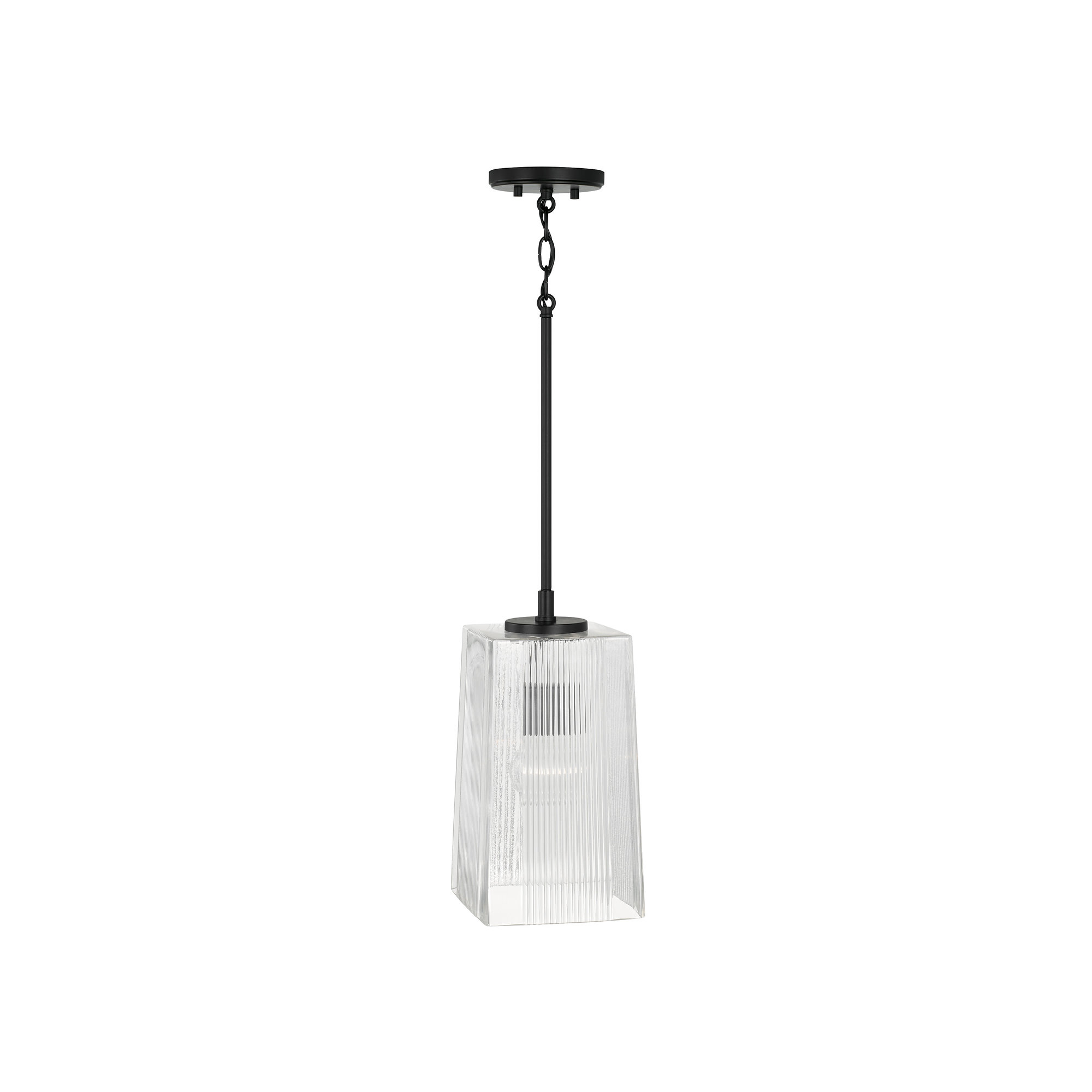 Kayda Single Light Glass Dimmable Pendant, Matte Black
