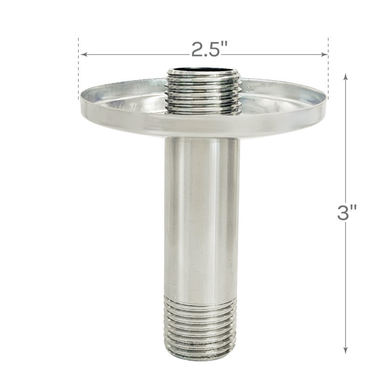 Shower Arm with Flange 3-inch Ceiling Mount, Brushed Nickel