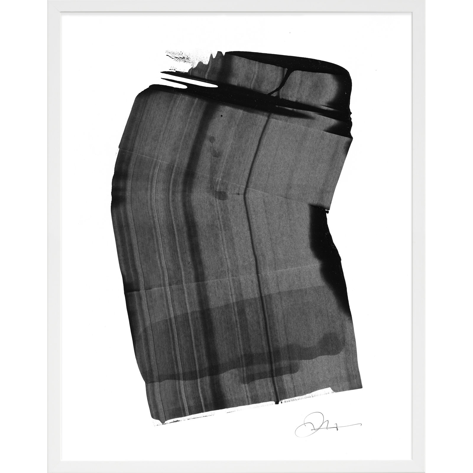 Olivia "Brushstroke 1" Painting, 25" H x 20" W x 1.25" D, White