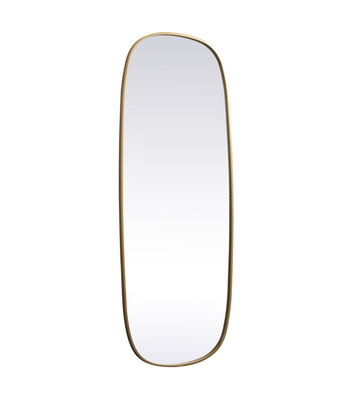 Bertin Metal Oval Wall Mirror, Brass, 60"  x 24" 