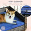 Niche pour chien avec auvent, bleu, foncé