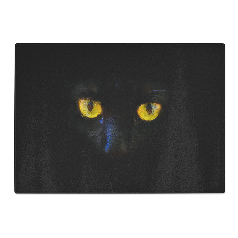 Tempered Glass Eyes of a Cat Chopping Board, 20 cm x 28.5 cm