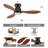 42" Flush Mount Low Profile Small Room Solid Wood Ceiling Fan with LED Light and Remote-610126716