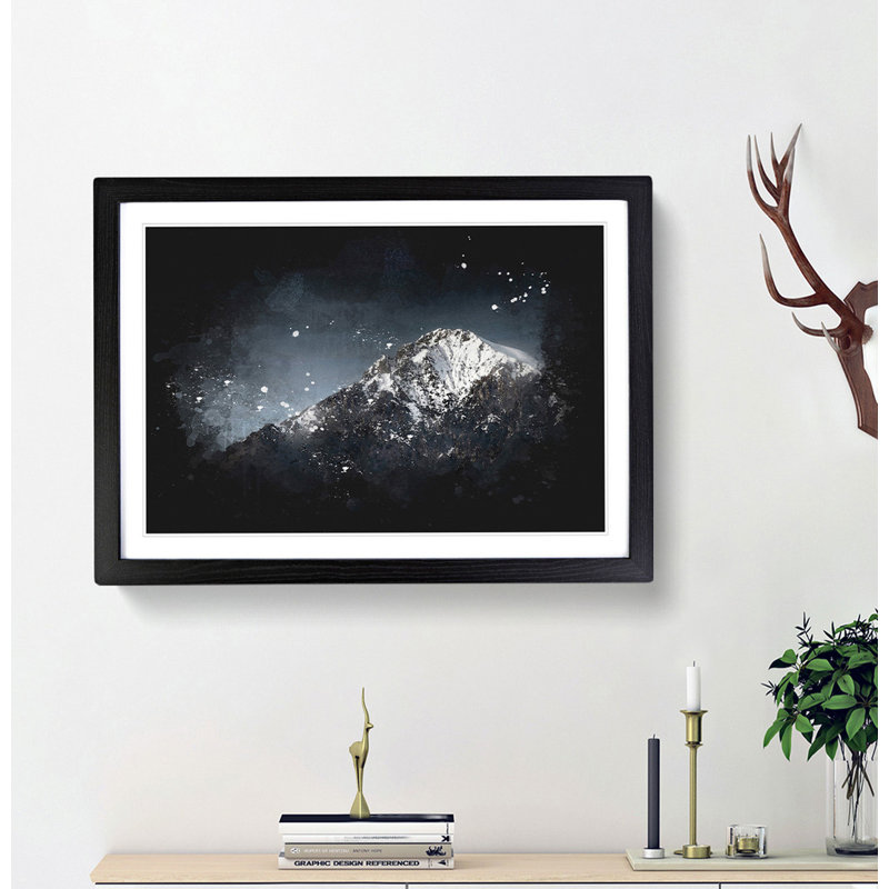Mountain Top in Italy - Picture Frame Graphic Art Print, Black Framed, 33cm H x 45cm W x 2cm D