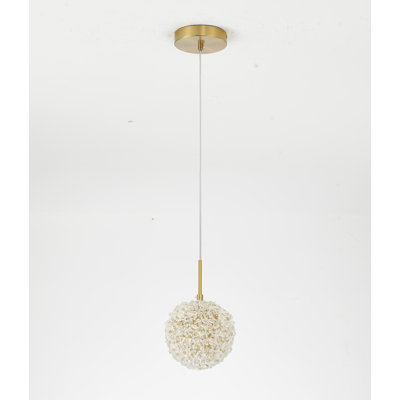 Luminaire suspendu en cristal perlé transitionnel 1 lumière 