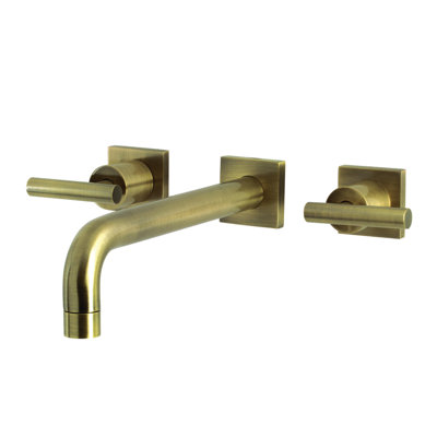 Kingston Brass Manhattan Two-Handle 3-Hole Wall Mount Roman Tub Faucet