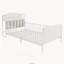 Lit plateforme en métal pour deux enfants avec éclairage intégré, panneau rembourré et tête de lit avec rangement, blanc-1260896241-1260896255
