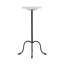 Esmeray 10 in. W Round Marble and Iron Side Table