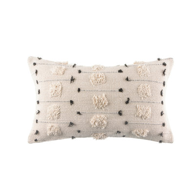 Boho Woven Tufted Rectangle Decorative Throw Pillow Cover & Insert_Rectangular