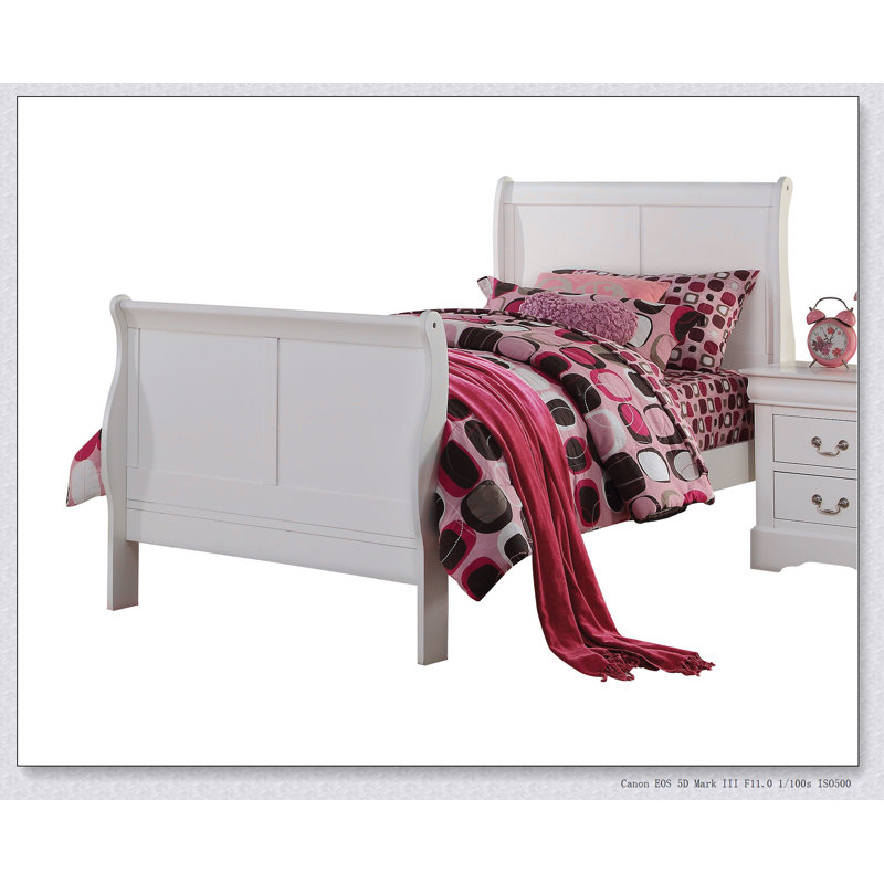 White Full Sleigh Bed, Full, White