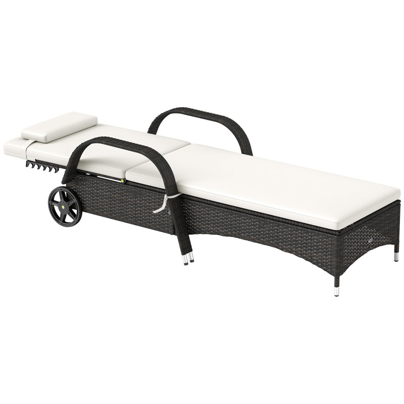 Outsunny Patio Wicker Chaise Lounge