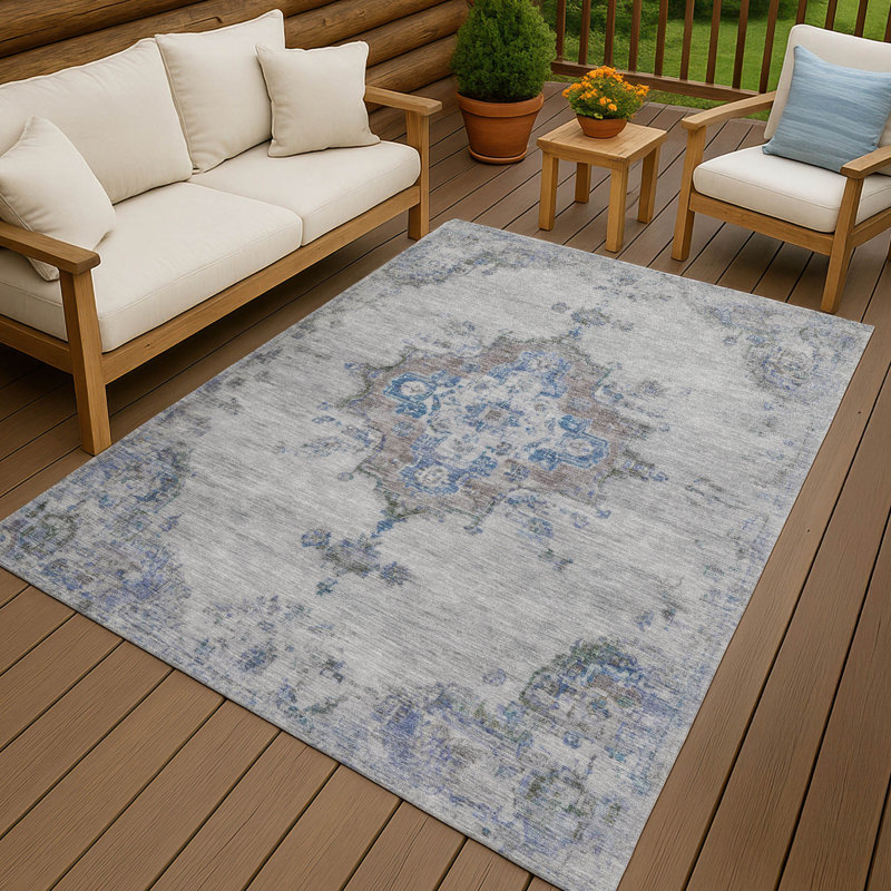 Machine Washable Indoor/Outdoor Hashlamoun ACN2321 Global Rug, Rectangle 10' x 14'