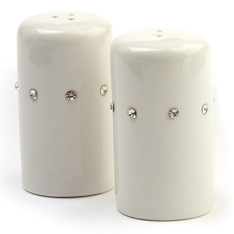 Brand Crystal No Salt And Pepper Shaker Set, White