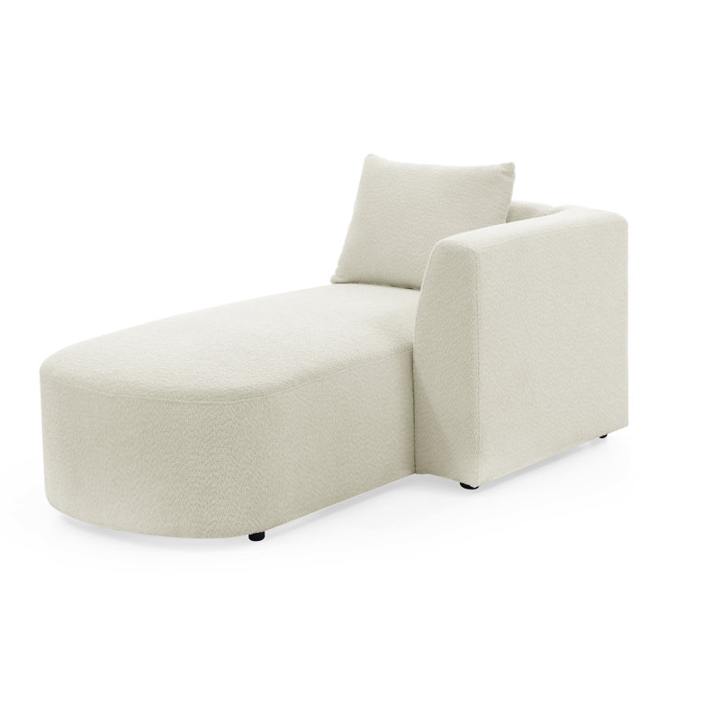 Upholstered 33'' Sofa & Chaise, Beige Polypropylene / Olefin