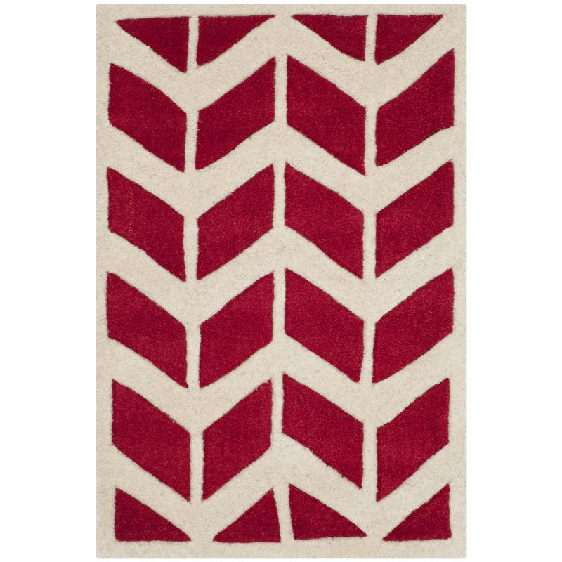 Deedie Hand Tufted Wool Chevron Rug, Rectangle 2' x 3'