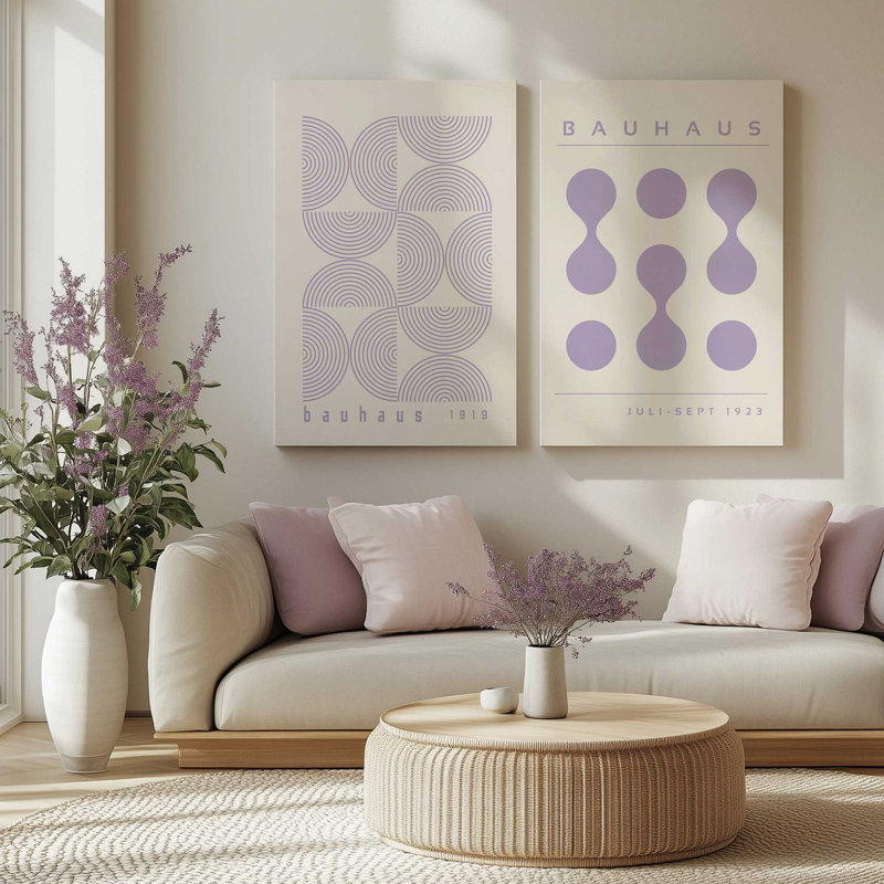 Bauhaus Flow and Composition en mauve I, ensemble de 2