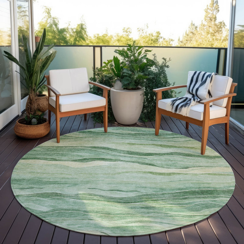 Tapis vert lavable intérieur / extérieur Aurienne - LOOMlan, 8 pi x 8 pi