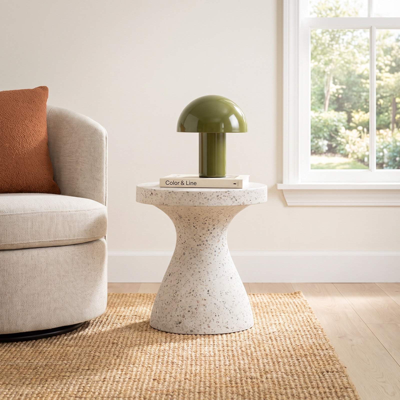 Fernan End Table, White