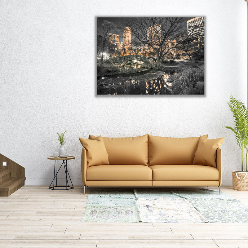 «Evening View of Central Park In New York City 2», reproduction d'art sur toile, H 12 po x l 16 po