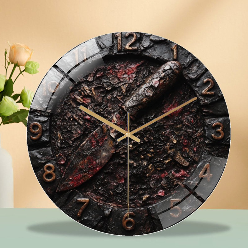 Horloge murale en verre Grungy