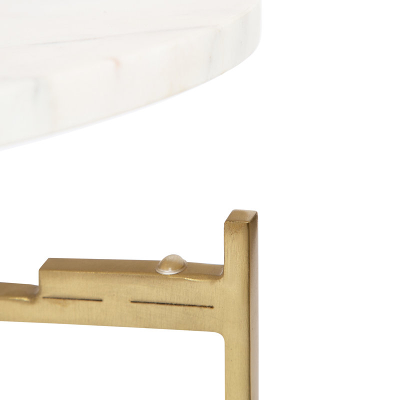 Veta Side Table 17" Diameter, Gold