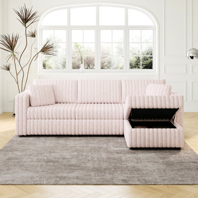 106.3" Soft In Pink. Hydraulic Lift Included. Frame And Filler. Modular For Various Settings. Detachable & Washable Cushions. Contemporary Home Decoration Different Layouts. Modern Style