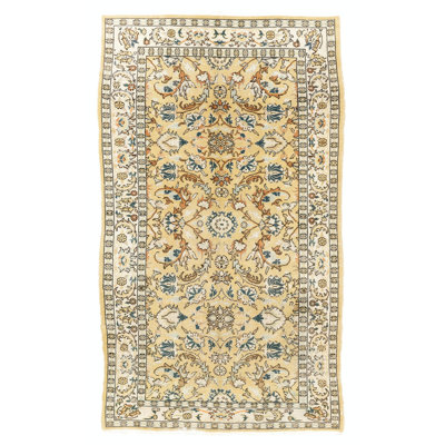 Tapis Oushak turc noué à la main avec motif floral