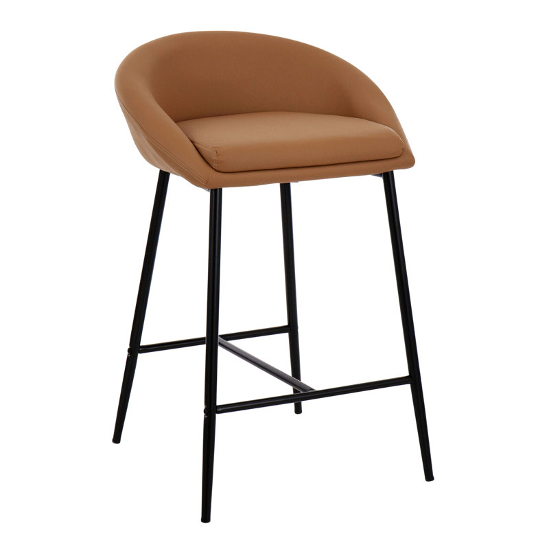 Chaise de salle à manger Kenn, Polyester brun clair, Noir, noir, noir, noir