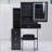 Small Size Left Bedside Cabinet Vanity Table + Cushioned Stool, 2 AC+2 USB Power Station, Hair Dryer Bracket, Extra Large Touch Control Sliding LED Mirror, Tri-Color Switching, EPA,GCC,UL Certificate-204122121