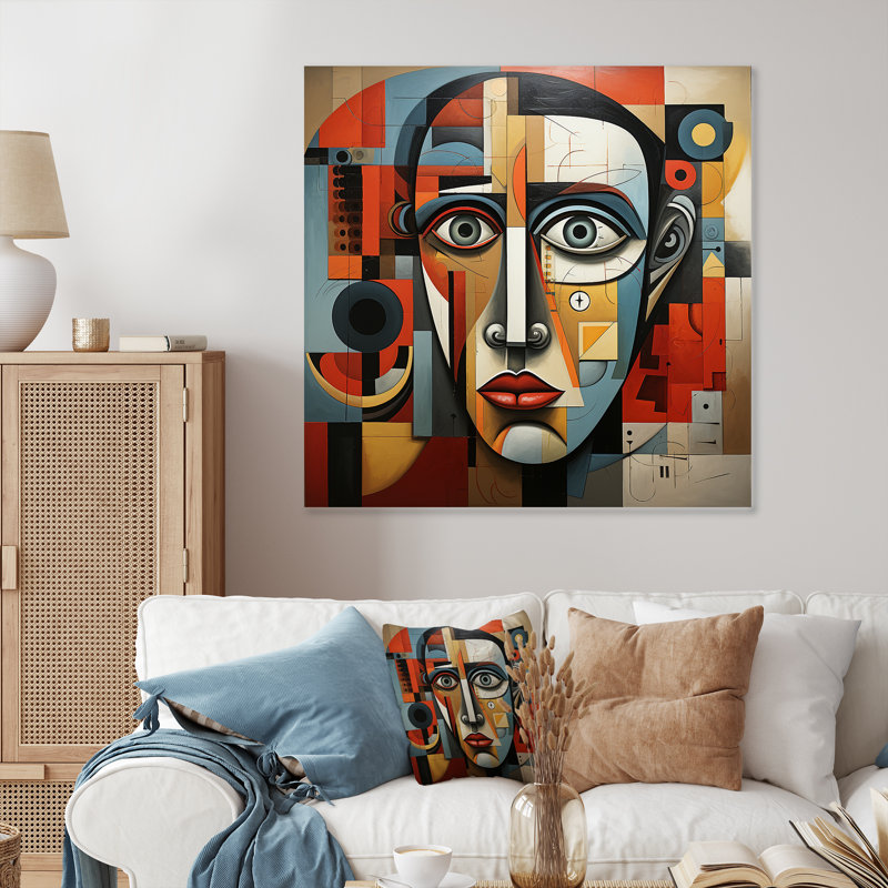 Pablo Picasso Cubism Portrait I - Art mural moderne en métal, H 16 po x l 16 po