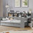 Twin Size Gray Daybed With Trundle Bed, Storage, And Study Desk - Comfortable Useful Wooden Bed Desk, Trundle, Storage Shelves Ideal For Space Saving-1684224318