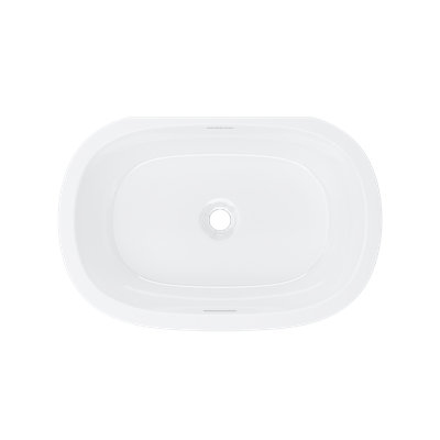 Barcelona Gloss White Oval Undermount Bathroom Sink with Overflow