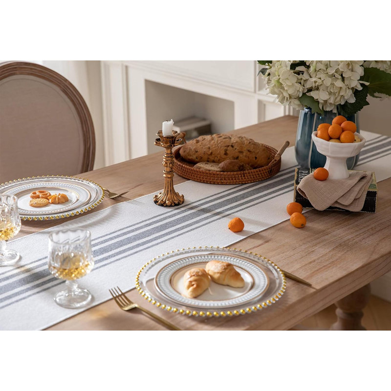 Chemin de table Molique, 72 po x 13 po, Beige/gris