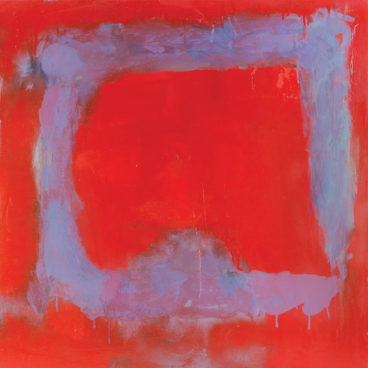 Série de champs de couleur : composition en rouge, reproduction d’art sur toile tendue, H 12 po x l 12 po x P 1,5 po