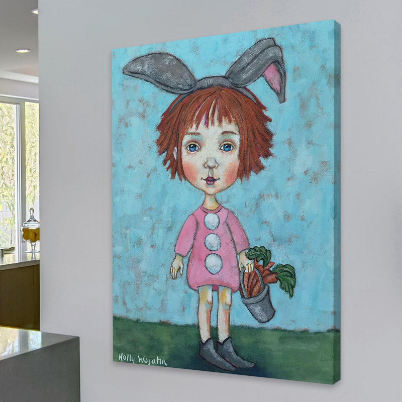 «Cute Rabbit», reproduction sur toile tendue, 39" H x 30" W x 1.5" D