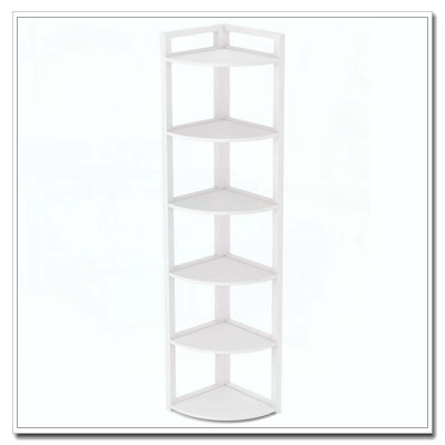 70.87" Tall 6-Tier  Corner Bookshelf Storage Shelf For Living Room & Office