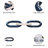 Decorative Oval Interlocking Link Chain for Home Decor – Modern Decorative Object for Shelf Accent or Living Room Decoration – 21", Blue & White