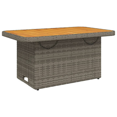 Hokku Designs Patio Table 35.4"X21.7"X28" Poly Rattan And Acacia Wood