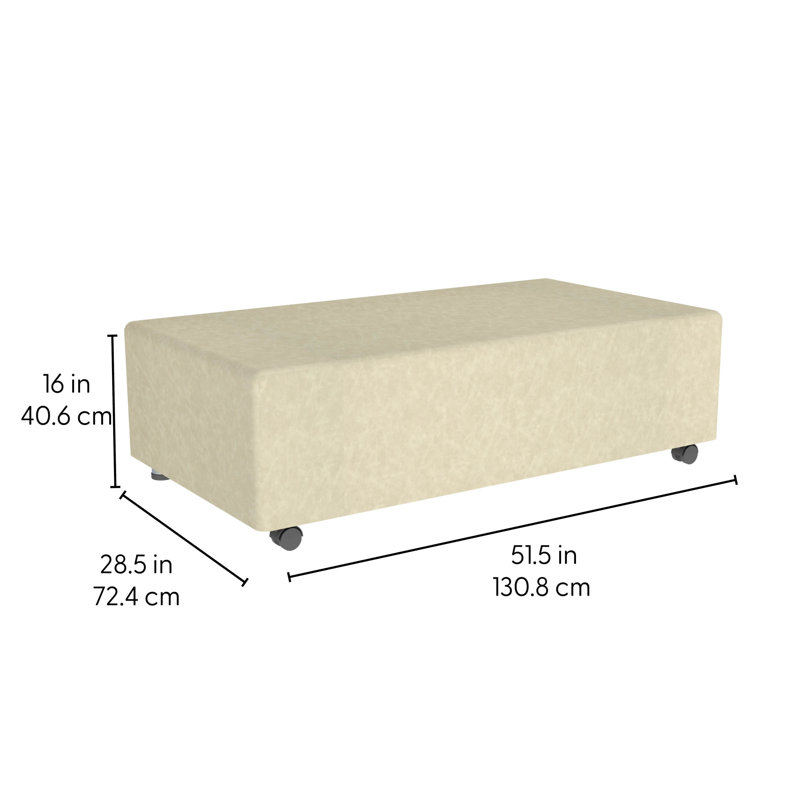 Repose-pieds mobile rectangulaire Pro Series, Amande