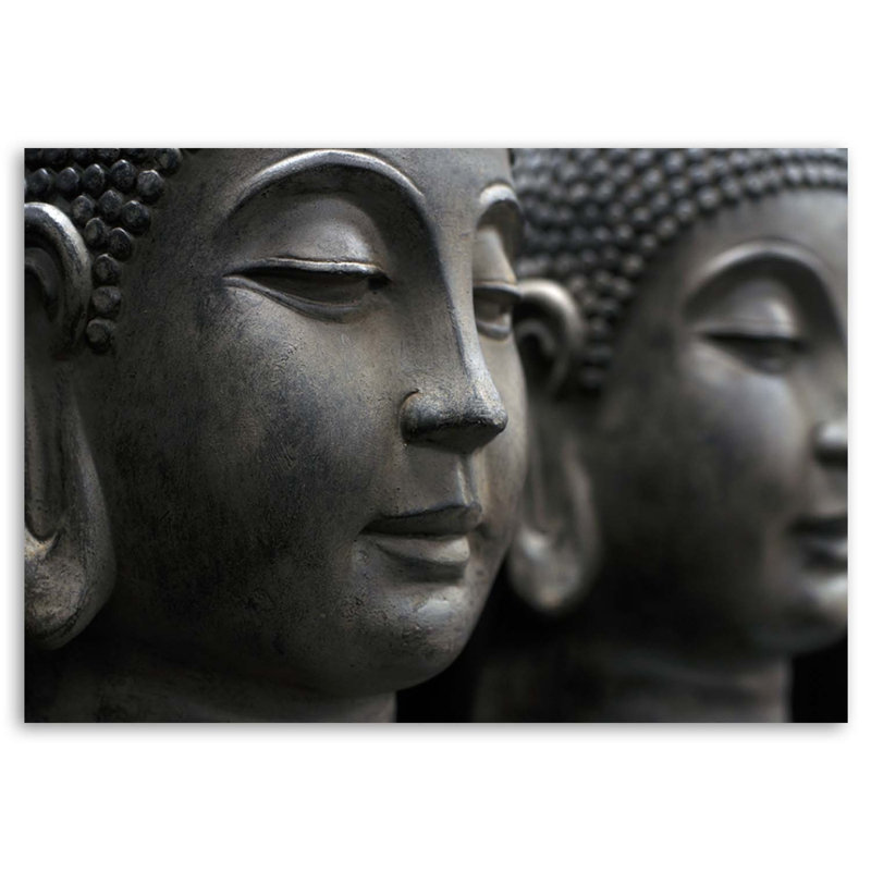 Buddha Figurines - Wrapped Canvas Print, 80cm H x 120cm W