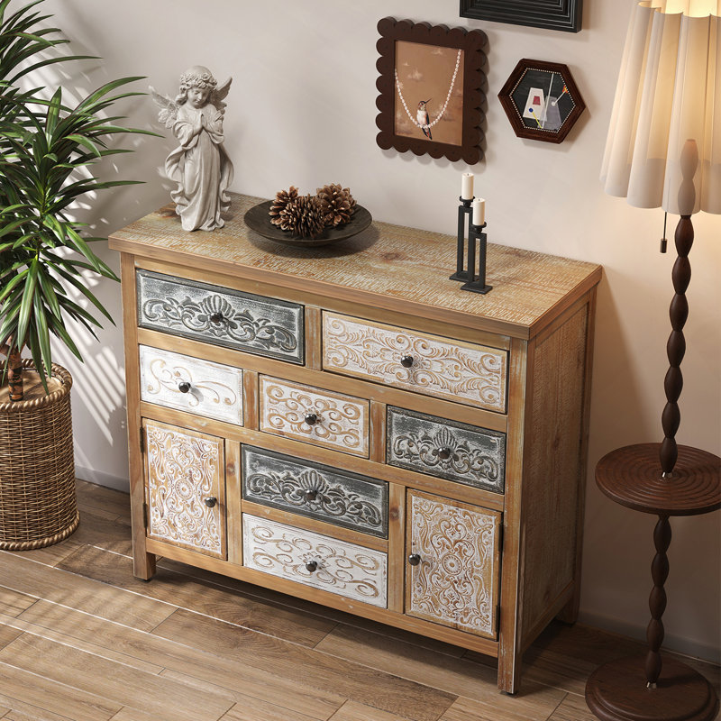 Commode d'appoint rétro 7 tiroirs 2 armoires