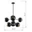 Lustre sphérique Spoutnik à 6 lumières Oakgrove-710624500-710624498