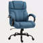Grand et grand fauteuil de bureau de 500 lb avec siège large, fauteuil de direction pour ordinateur avec hauteur réglable, roues pivotantes et finition en lin-1010969790